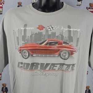 1967 American Performance Corvette Stingray Car graphic grey & red 2XL t-shirt